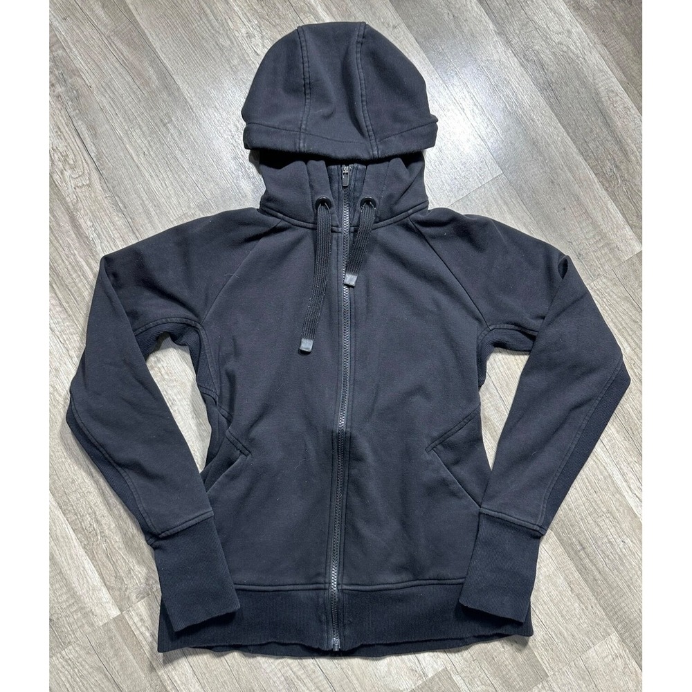 Athleta Women Triumph Hoodie Size Small Black Full Zip Long Sleeve Athleisure